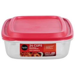 Signature Select Food Storage Rectangle 24 Cup - Ea