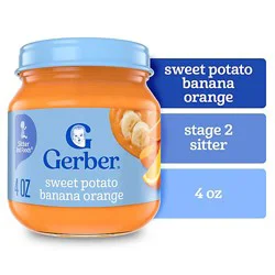 Gerber 2nd Foods Natural Sweet Potato Banana Orange Baby Food Jar - 4 Oz