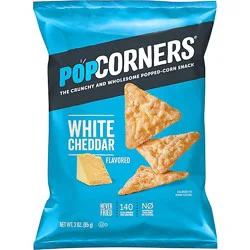 Popcorners Popped Corn Snacks White Cheddar 3 Ounce - 3 Oz