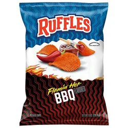 Ruffles Potato Chips Flamin Hot Bbq - 8 Oz