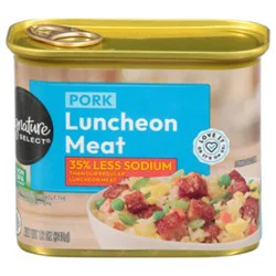 Signature Select Less Sodium Pork Luncheon Meat - 12 Oz