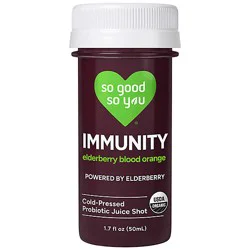 So Good So You Organic Immunity Elderberry Blood Orange Probiotic Juice Shot - 1.7 Fl. Oz.