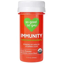 So Good So You Organic Immunity Watermelon Strawberry Probiotic Juice Shot - 1.7 Fl. Oz.