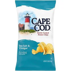 Cape Cod Sea Salt And Vinegar Kettle Cooked Potato Chips - 7.5 Oz