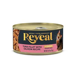 Reveal Cat Food Grain Free Tuna Fillet With Salmon In A Natural Broth Pouch - 2.47 Oz