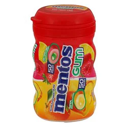Mentos Sugarfree Gum Curvy Bottle Mixed Fruit - 50 Pc
