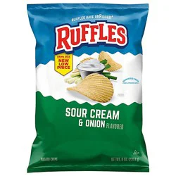 Ruffles Potato Chips Sour Cream & Onion - 8 Oz