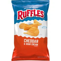 Ruffles Potato Chips Cheddar & Sour Cream - 8 Oz