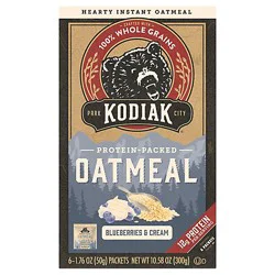Kodiak Blueberries & Cream Instant Oatmeal Packets Box - 10.58 Oz