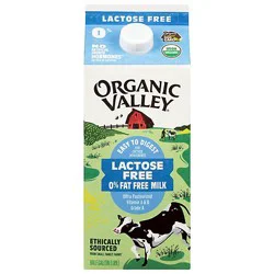 Milk Uht Fat Free Lactose Free White Organic - 64 Fz