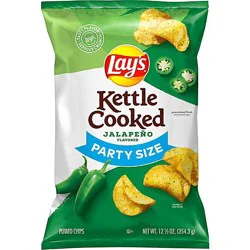 Lays Kettle Cooked Potato Chips Jalapeno - 12.5 Oz