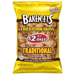 Baken-Ets Traditional Fried Pork Skins - 4 Oz