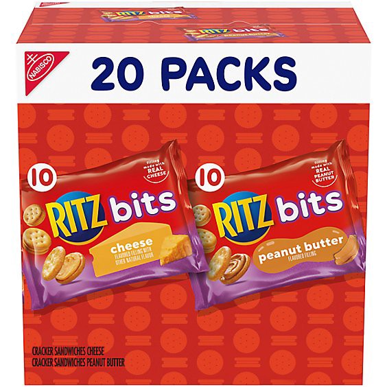 slide 1 of 3, Ritz Bits Cheese And Ritz Bits Peanut Butter - 20 Oz, 20 ct