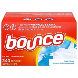 Bounce Fresh Linen Scented Fabric Softener Dryer Sheets - 240 Count