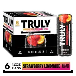 Truly Hard Seltzer Strawberry Lemonade Spiked & Sparkling Water - 6-12 Fl. Oz.