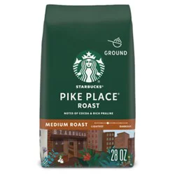 Starbucks Pike Place Medium Roast Ground Coffee Bag - 28 Oz