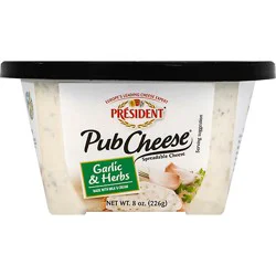 President Garlic And Herbs Pub Cheese - 8 Oz