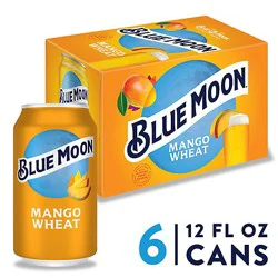 Blue Moon Mango Wheat Craft Fruit Beer Beer 5.4% Abv Cans - 6-12 Fl. Oz.