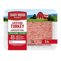Shady Brook Farms 93% Lean 7% Fat Ground Turkey Tray - 1 Lb