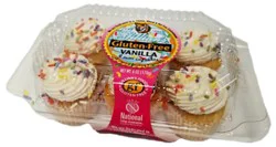 Fresh Baked Mini Gluten Free Vanilla Cupcakes With Vanilla Frosting - 6 Oz.
