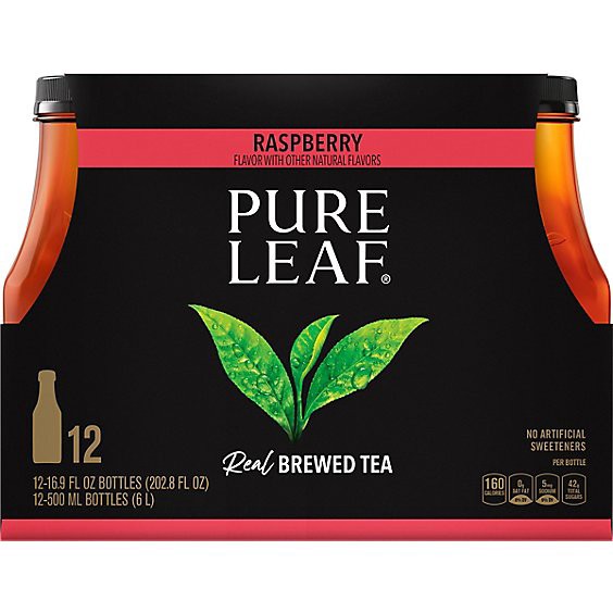 slide 1 of 1, Pure Leaf Iced Tea Raspberry 16.9 Fluid Ounce Pet Bottle 12 Pack - 12-16.9 Fz, 12 ct; 16.9 fl oz