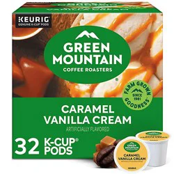 Green Mountain Coffee Roasters Caramel Vanilla Cream Light Roast Coffee K Cup Pods - 32 Count