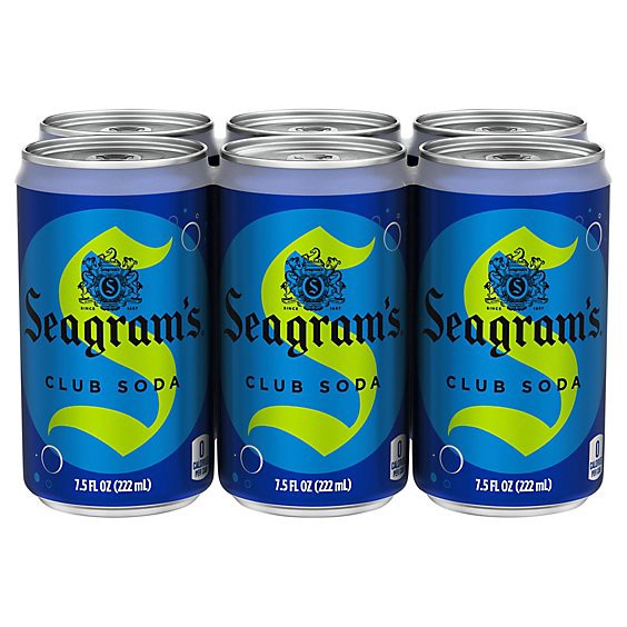 slide 1 of 1, Seagrams Club Soda - 6-7.5 Fz, 6 ct; 7.5 fl oz
