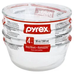 Pyrex Custard Cuph Clear - 4 Ct