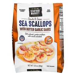 Poseidons Feast Sea Scallops With Garlic Butter Sauce - 12.5 Oz