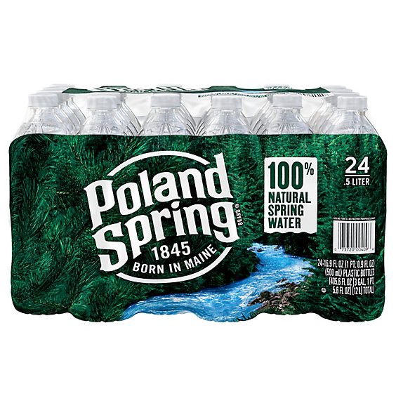 slide 1 of 3, Poland Spring Brand 100% Natural Spring Water (Non Deposit) - 24-16.9 Fl. Oz., 24 ct; 16.9