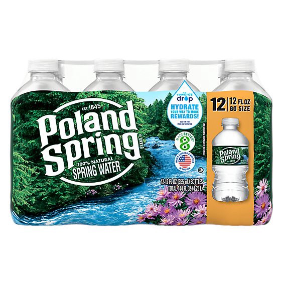 slide 1 of 13, Poland Spring Natural Spring Water - 12-12 Fz, 144 fl oz