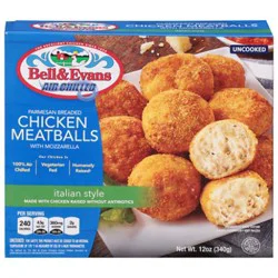 Bell & Evans Chicken Meatballs Parmesan Breaded - 12 Oz