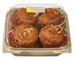 Muffins Banana Walnut Topped 4 Ct - Ea