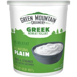 Green Mountain Creamery Plain Nonfat Greek Yogurt - 32 Oz