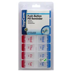 Top Care Pill Planner Push Button 7 Day Am/pm Extra Large - Each