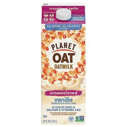 Planet Oat Unsweetened Vanilla Oatmilk - 52 Oz