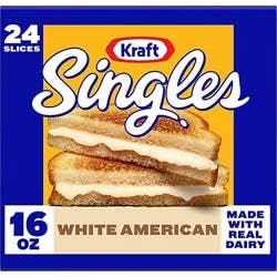 Kraft Singles White American Slices - 24 Count