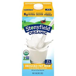 Stonyfield Organic Farm 2 % Reduced Fat Milk Half Gallon - 1.89 L