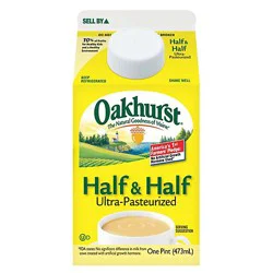 Oakhurst Half And Half Ultra Pasteurized - 1 Pint