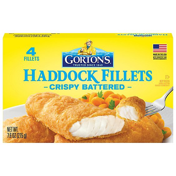 slide 1 of 8, Gortons Crispy Battered Haddock Fillets - 7.6 Oz, 7.6 oz