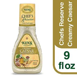 Kens Chefs Reserve Caesar & Roasted Garlic Salad Dressing Creamy - 9 Fz
