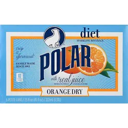 Polar Diet Orange Dry Cans - 6-7.5 Fz