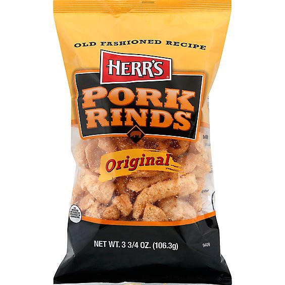 slide 1 of 1, Herrs Original Pork Rinds - 3.25 Oz, 3.75 oz