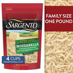 Sargento Shredded Mozzarella Natural Cheese Traditional Cut - 16 Oz
