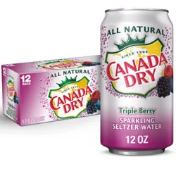 Canada Dry Triple Berry Sparkling Seltzer Water In Can - 12-12 Fl. Oz.