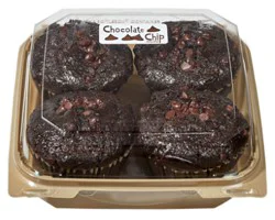 Chocolate Chocolate Chip Muffins 4 Count - Ea