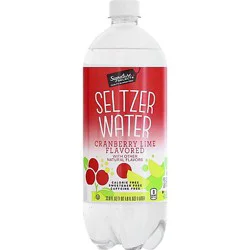 Signature Select Cranberry Lime Seltzer Water - 1 Liter
