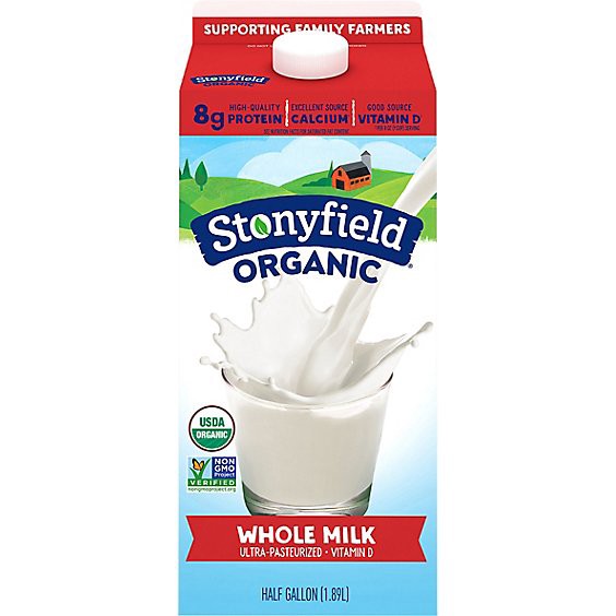slide 1 of 12, Stonyfield Organic Whole Milk Half Gallon - 1.89 L, 1 ct