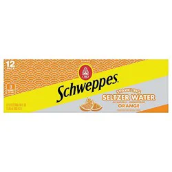 Schweppes Seltzer Water Orange - 12-12 Fz