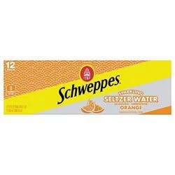 Schweppes Seltzer Water Orange - 12-12 Fz